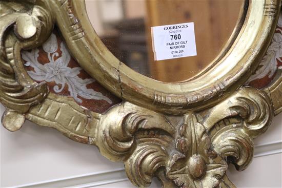 A pair of gilt mirrors W.45cm
